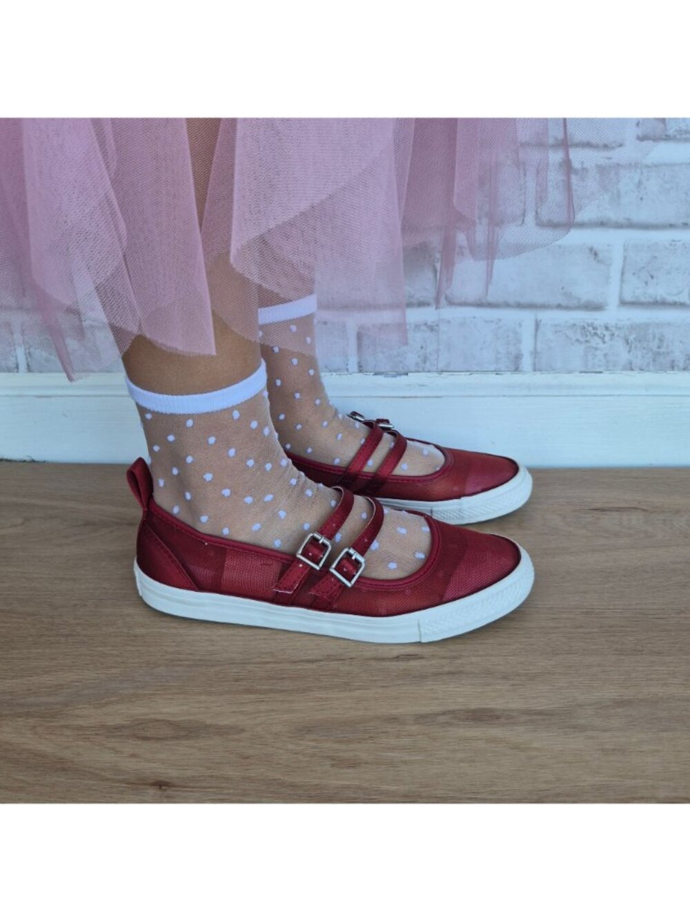 ⭐Converse Chuck Taylor All Star Dainty Mary Jane 7 Womens Mesh Park Red A17483F⭐ - Picture 3 of 10
